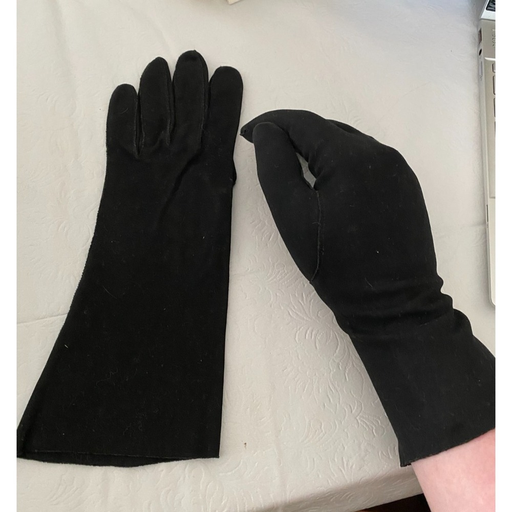 *Rare* Vintage Women's Woodward & Lothrop Black Gloves Size 6 1/2